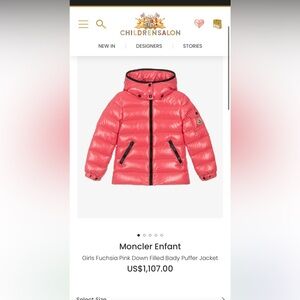 Moncler Vibrant Coral Hooded Jacket